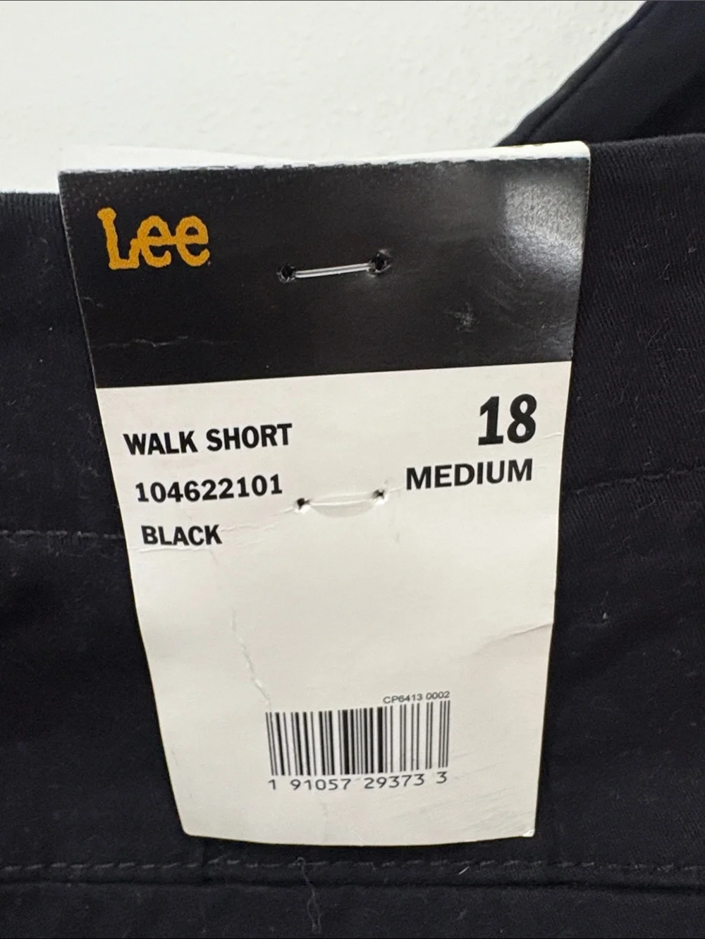 NWT Lee Regular Fit Mid Rise Black Walk Shorts Cotton Blend Size 18 Medium